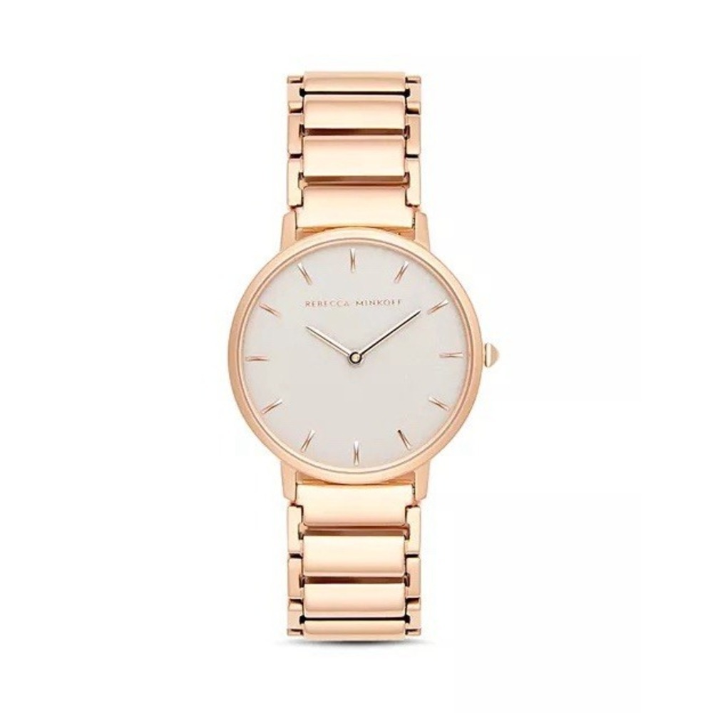 Rebecca Minkoff Major Gold Tone Watch Gray Face 35mm NWT 2200260